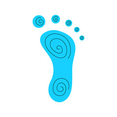 Human footprint. Right leg. Vector illustration.