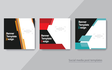 set banner social media post design,vector illustrations.