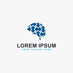 Obraz premium Brain logo design vector. Think anatomy abstract symbol icon.