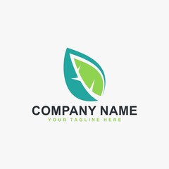 Green leaf logo design vector. Natural eco icon symbol.