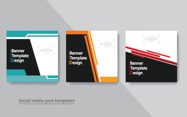 set banner social media post design,vector illustrations.