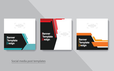 set banner social media post design,vector illustrations.