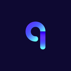 Q Letter logo vector. Gradient style.