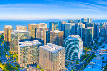 Fototapeta premium Scenery of urban CBD in Xiamen City, Fujian Province, China