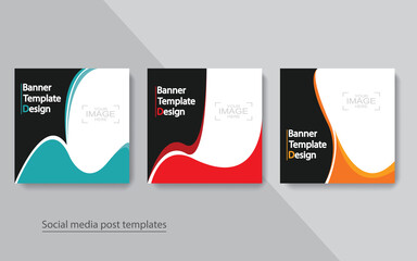 set banner social media post design,vector illustrations.