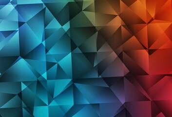 Obraz premium Light Blue, Red vector gradient triangles pattern.