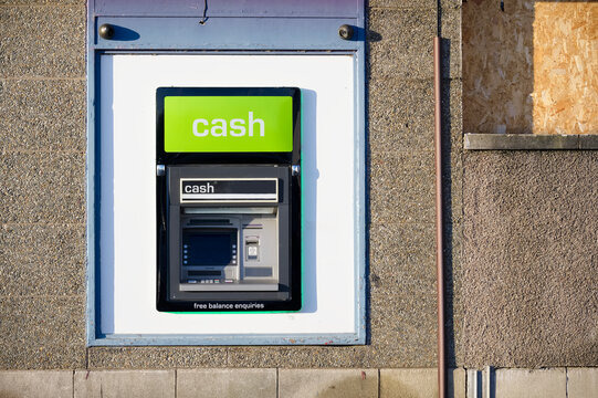Cash point machine ATM automated free money withdrawal in wall