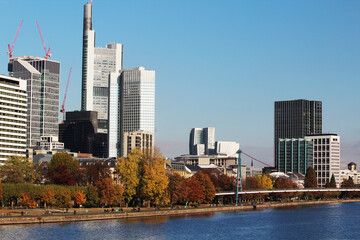 Naklejka premium Downtown in Frankfurt in the city center, Germany