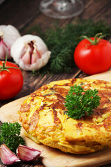 A national dish of Spanish cuisine - tortilla