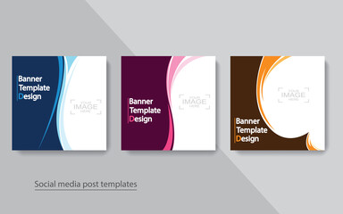 set banner social media post design,vector illustrations.