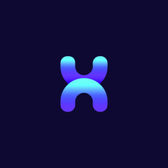 X Letter logo vector. Gradient style.