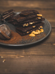 chocolate on wooden table