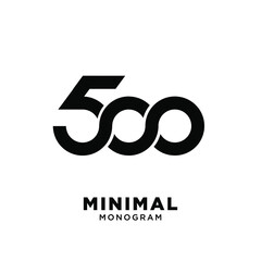 minimal initial number 500 5 infinity simple template vector design isolated background - obrazy, fototapety, plakaty