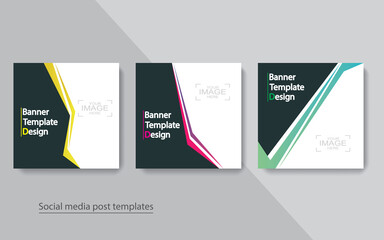 set banner social media post design,vector illustrations.