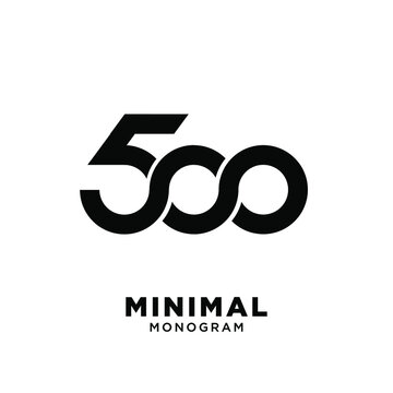 minimal initial number 500 5 infinity simple template vector design isolated background
