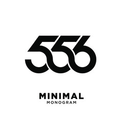 minimal initial number 556 simple template vector design isolated background