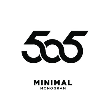minimal initial number 505 simple template vector design isolated background