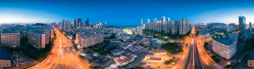 Fototapeta na wymiar Night view of Xiamen City, Fujian Province, China