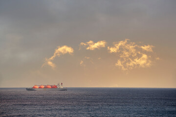 Liquid natural gas tanker Ship, Bilbao Port, El Abra, Biscay, Ba