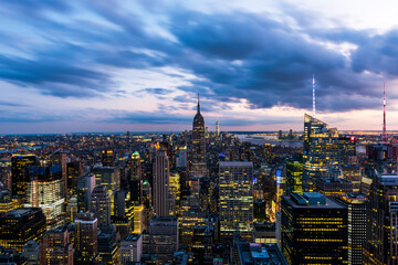 Fototapeta na wymiar MANHATTAN, NEW YORK CITY. Manhattan skyline and skyscrapers aerial view.
