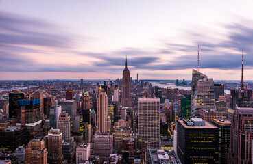 Obraz premium MANHATTAN, NEW YORK CITY. Manhattan skyline and skyscrapers aerial view.