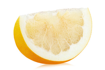 Fresh piece pomelo citrus fruit  isolated on white background.