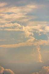 beautiful vast blue sky and fluffy clouds with some space.