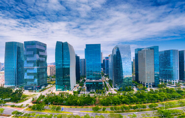 Scenery of urban CBD in Xiamen City, Fujian Province, China