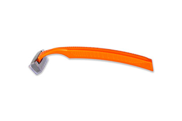 Orange razor isolated on white background. clipping path