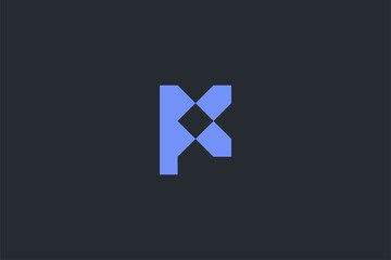 Minimal Modern Abstract Letter FX Dark Background Logo Template