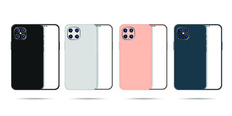 Smartphone frameless realistic and detailed front and back side vector illustration EPS10
