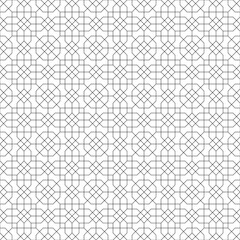Background seamless pattern based on traditional islamic art.Black color.Fine lines.