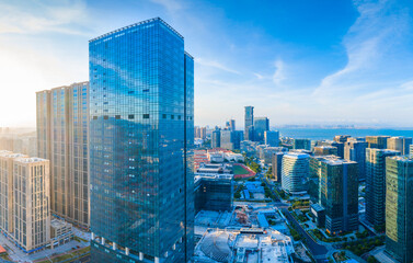 Scenery of urban CBD in Xiamen City, Fujian Province, China