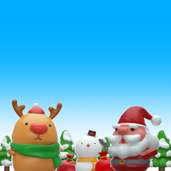 Merry Christmas 3D rendering Mockup Design