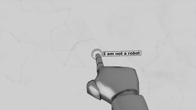 Robot Hand Clicks To Captcha I am not robot test v2. High quality 4k footage