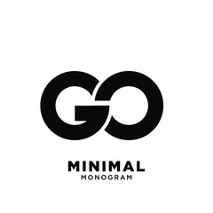 minimal initial letter go simple vector design isolated background