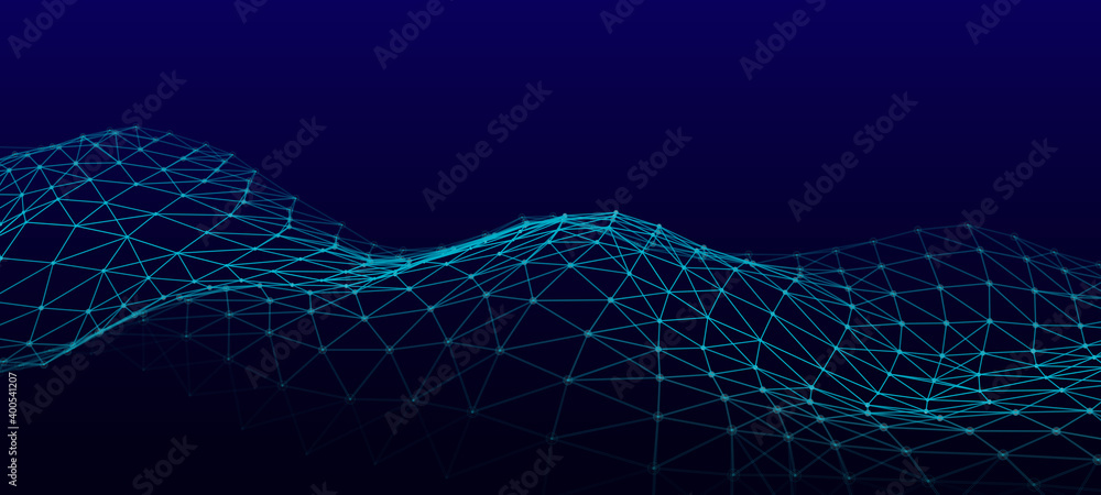 Poster vector futuristic wave. digital technology. big data.