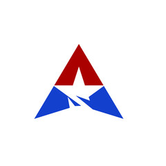 Letter A Star Logo Design 