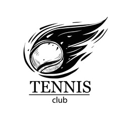 Tennis emblem. Tennis ball. Tennis club, tennis school, tournament. Logo design, vector illustrations