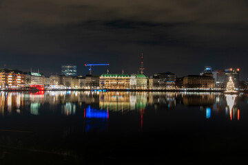 Fototapeta premium Christmas time in the city of Hamburg Germany