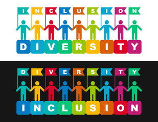 Inclusion and diversity infographic vector set