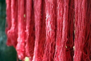 Dried red dye rope