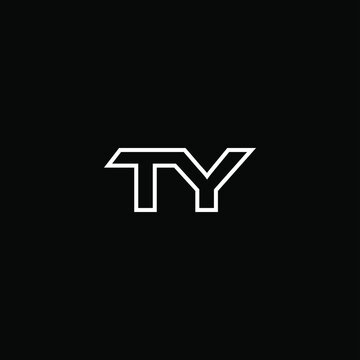 T Y letter logo abstract design on black color background. ty monogram