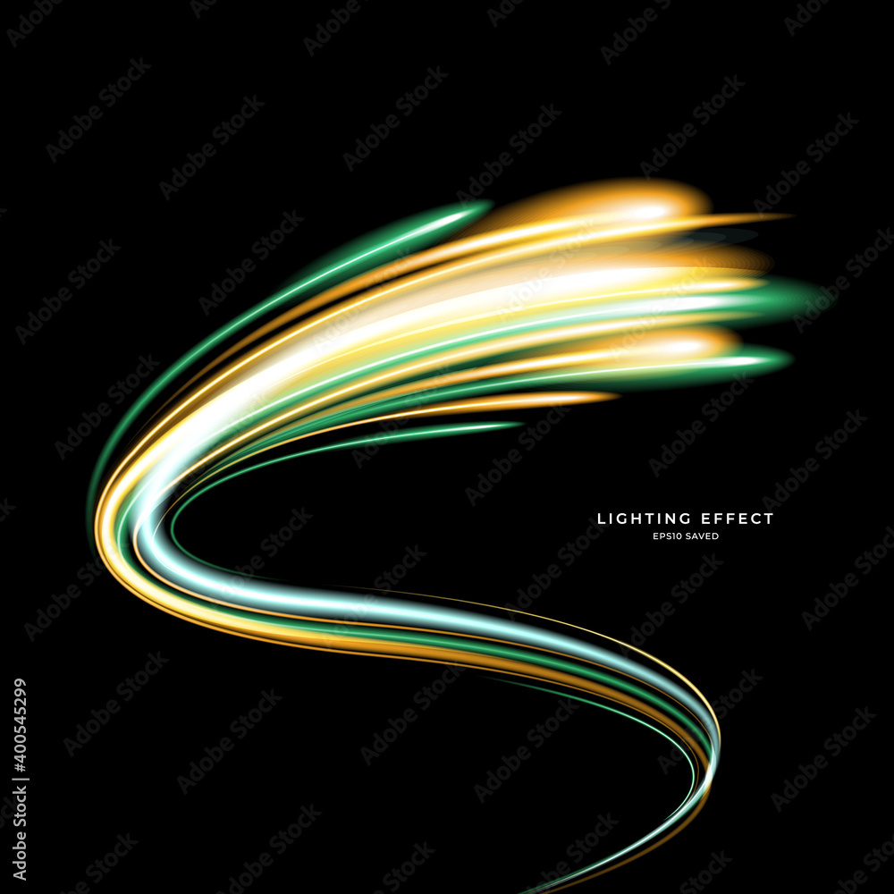 Sticker abstract vector neons wave. bright sparkling background.