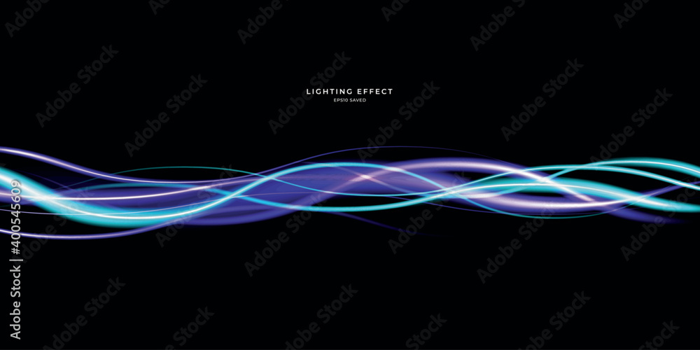 Wall mural abstract vector neons wave. bright sparkling background.