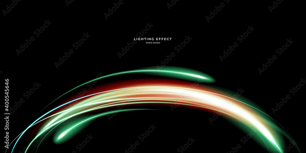 Wall mural abstract vector neons wave. bright sparkling background.