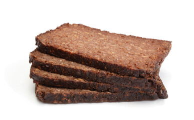 Slices of whole grain rye bread.