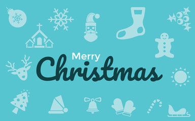 Very Useful & Attractive Christmas Icons With Merry Christmas Message.