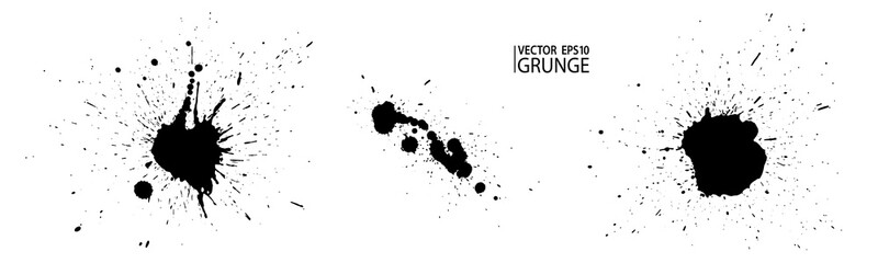 Grunge splatter set. Paint splashes. Liquid stains. Highly detailed grunge. Paint stain. Ink spots. Splatter texture. Grunge drops.