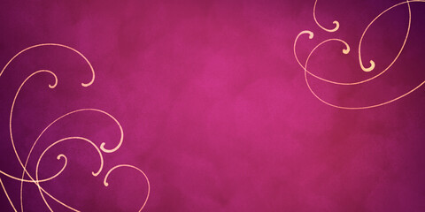 simple festive purple background with ornate curves in the corners.